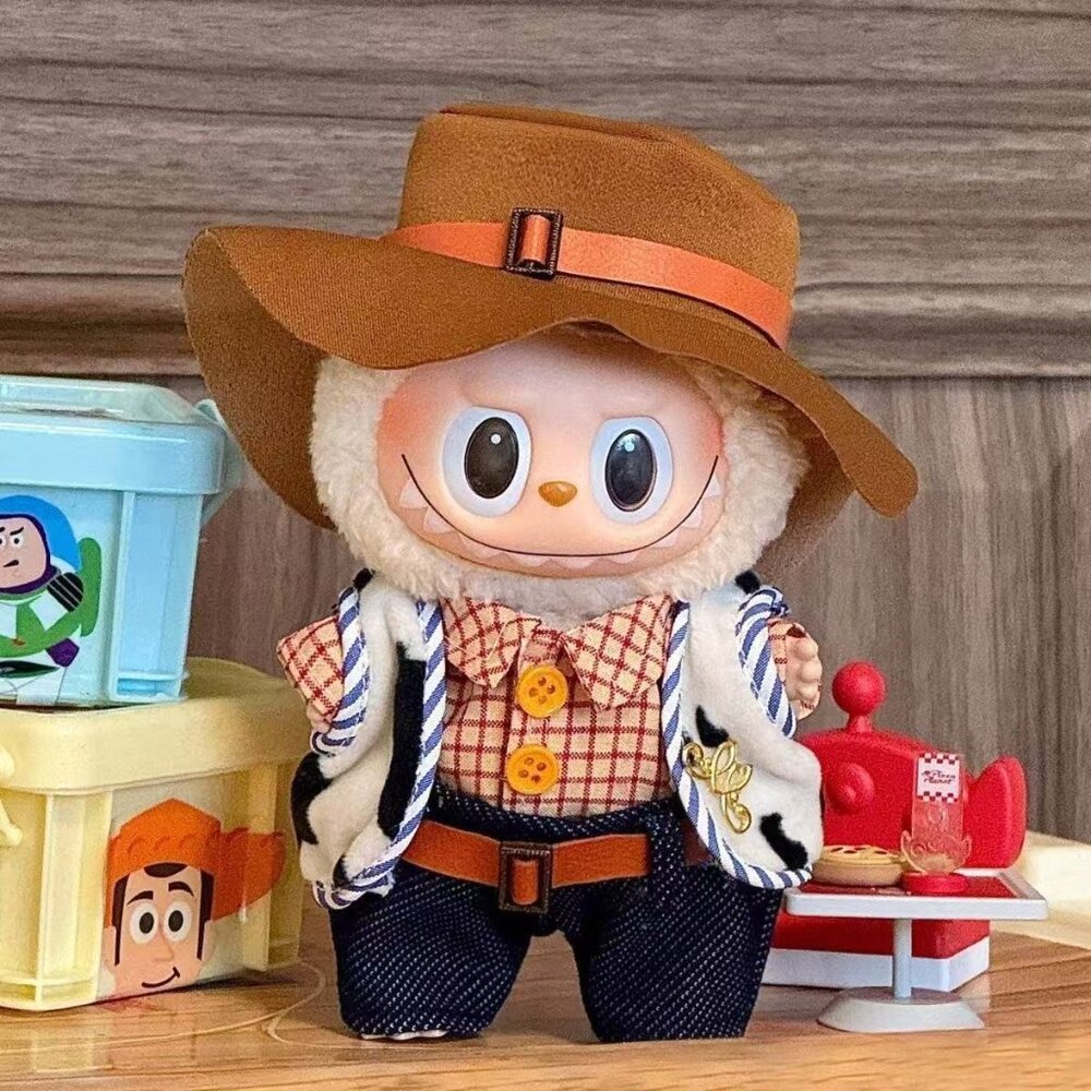 Denim Style: Brown Labubu